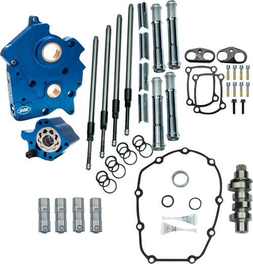 S&S CYCLE 310-1432 Cam Chest - Water Cooled - HPT560 - Chrome Pushrod Tubes - VVT M8 - Water Cooled HPT560 Chrome Pushrod Tubes VVT M8
