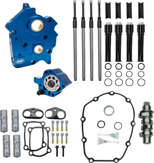 S&S CYCLE 310-1433 Cam Chest - Water Cooled - HPT560 - Black Pushrod Tubes - VVT M8 - Water Cooled HPT560 Black Pushrod Tubes VVT M8