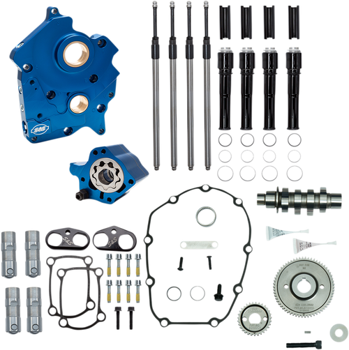 S&S CYCLE 310-1009B Cam Chest Kit - Water Cooled - Gear Drive - 465 Cam - Black Pushrod Tubes - M8 - Water Cooled Gear Drive 465 Cam Black Pushrod Tubes M8