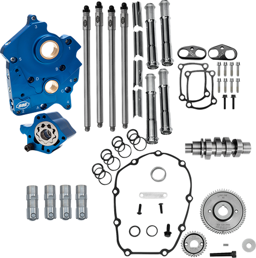 S&S CYCLE 310-1386A Cam Chest Kit - Water Cooled - Gear Drive - 496 Cam - Chrome Pushrod Tubes - M8 - Water Cooled Gear Drive 496 Cam Chrome Pushrod Tubes M8