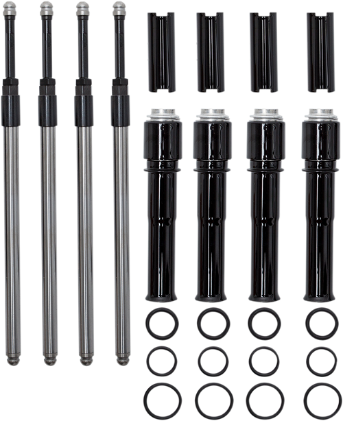 S&S CYCLE 930-0143 Quickee Pushrods Kit with Gloss Black Covers - Twin Cam