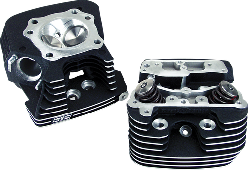 S&S CYCLE 90-1106 Cylinder Heads - Super Stock® - 89 cc - Wrinkle Black - Twin Cam - Super Stock® 89 cc Wrinkle Black Twin Cam