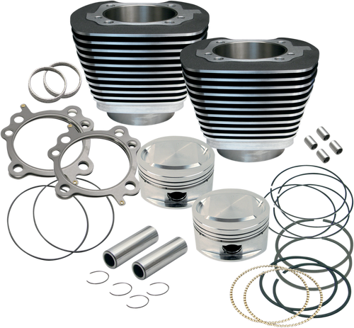 S&S CYCLE 910-0204 95" Big Bore Cylinder Kit - Wrinkle Black - Twin Cam - Wrinkle Black Twin Cam