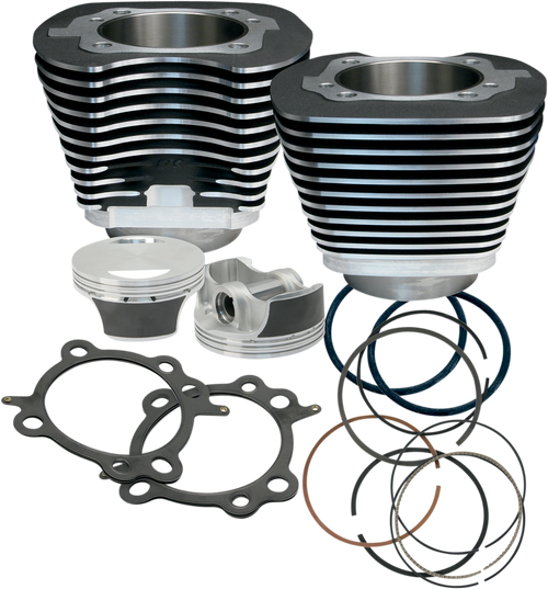 S&S CYCLE 910-0205 97" Big Bore Cylinder Kit - Wrinkle Black - Twin Cam - Wrinkle Black Twin Cam