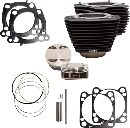 S&S CYCLE 910-0685A Cylinder Kit - 128" Big Bore - Wrinkle Black w/o Highlight - 114"/117" M8 - 128" Big Bore Wrinkle Black w/o Highlight 114"/117" M8