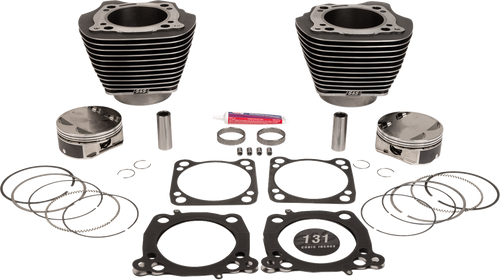 S&S CYCLE 910-0764A Cylinder Kit - 131" Stroker Cylinder - Black Granite w/Highlights - M8 - 131" Stroker Cylinder Black Granite w/Highlights M8