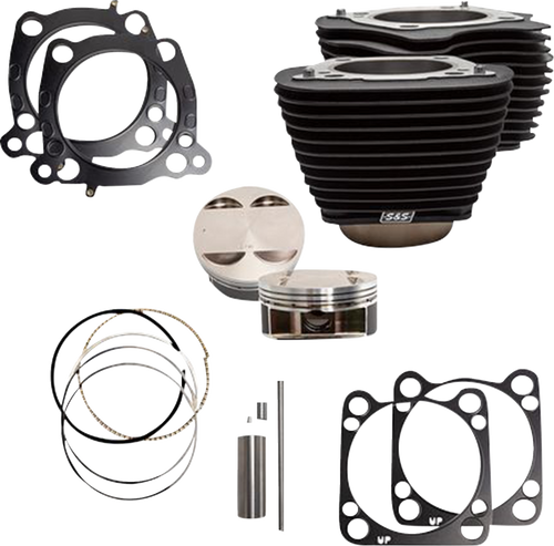 S&S CYCLE 910-0763A Cylinder Kit - 131" Stroker Cylinder - Wrinkle Black w/o Highlights - M8 - 131" Stroker Cylinder Wrinkle Black w/o Highlights M8