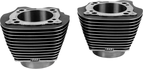 S&S CYCLE 910-1007A Cylinder Set - 4.320" Bore - Unhoned - Black Granite w/Highlighted Fins - M8 - 4.320" Bore Unhoned Black Granite w/Highlighted Fins M8