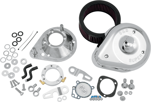S&S CYCLE 17-0448 Teardrop Air Cleaner Kit - Chrome