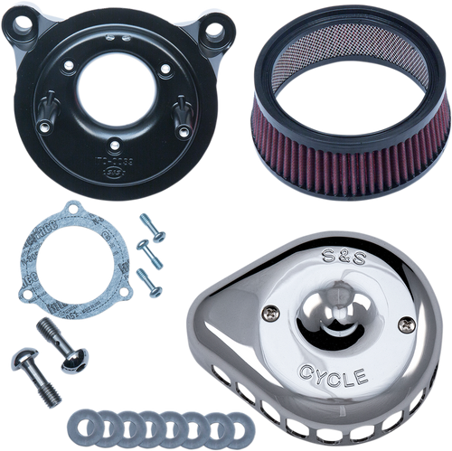 S&S CYCLE 170-0437 Mini Teardrop Stealth Air Cleaner Kit - Chrome