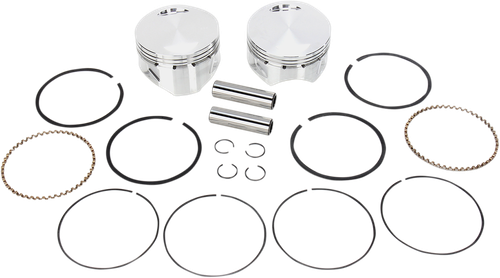 S&S CYCLE 92-1412 Piston Kit - For 113" Super Sidewinder® - 4.000" - +0.020" - For 113" Super Sidewinder® 4.000" +0.020"