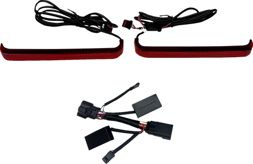 CUSTOM DYNAMICS CD-LP-2026-R Saddlebag Lights - Low Profile - Red LEDs - Red Lens - Low Profile Red LEDs Red Lens