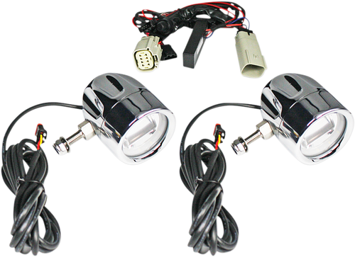 Open Box CUSTOM DYNAMICS PB-FOG-TKE-C Fog Light - Chrome - Clear Lens - Chrome Clear Lens