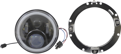 Open Box CUSTOM DYNAMICS PG-7-13-B ProGLOW™ 7" Headlamp - with Mounting Ring - Black - with Mounting Ring Black