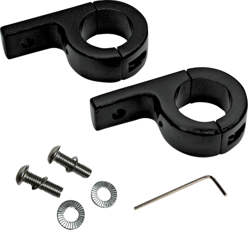Open Box CUSTOM DYNAMICS CD-125-B P-Clamp Mounts - Fog Light - Gloss Black - Harley-Davidson® - Fog Light Gloss Black Harley-Davidson®