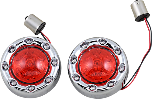 Open Box CUSTOM DYNAMICS PB-BR-RR 56-CR Bullet Turn Signal 1156 - Chrome - Red Lens - Chrome Red Lens
