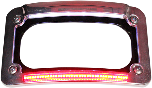 Open Box CUSTOM DYNAMICS CD-LP-IND-C Dual-LED License Place Frame - Indian - Chrome - Indian Chrome