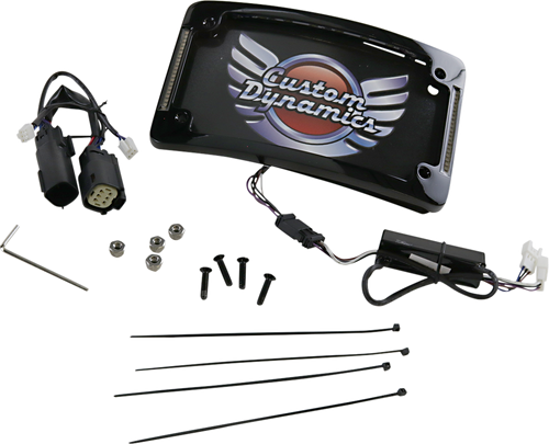 Open Box CUSTOM DYNAMICS TF06-BCM-B Curved License Plate Frame - Black
