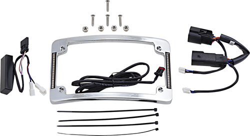 Open Box CUSTOM DYNAMICS TF06-BCM-C Curved License Plate Frame - Chrome