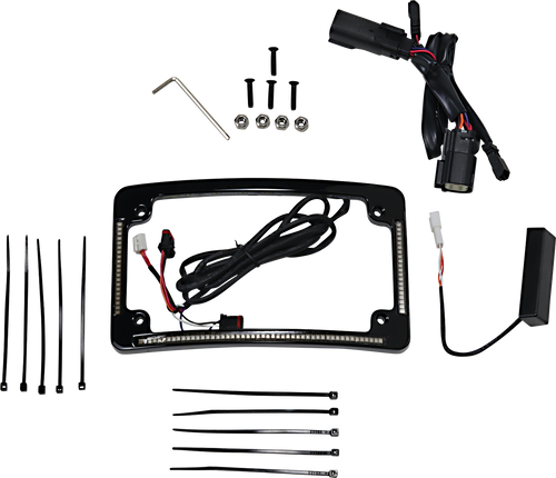 Open Box CUSTOM DYNAMICS TF05-BCM4-B Radius License Plate Frame - Black