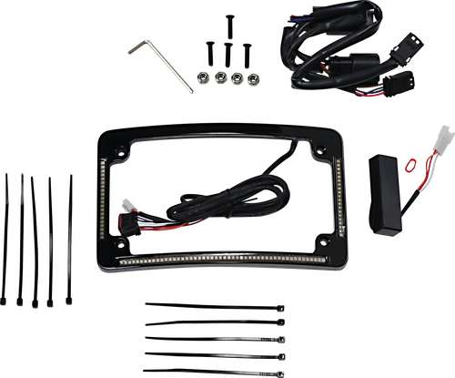 Open Box CUSTOM DYNAMICS TF05-SS6-B Radius License Plate Frame - Black