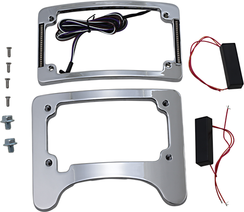 Open Box CUSTOM DYNAMICS TS-ELIM-06HW-C Turn Signal Eliminator/Illuminated Tri-Frame - Chrome