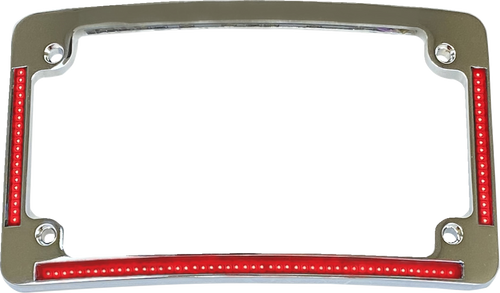 Open Box CUSTOM DYNAMICS TF08-C License Plate Frame - Red/White LED - Chrome - Red/White LED Chrome