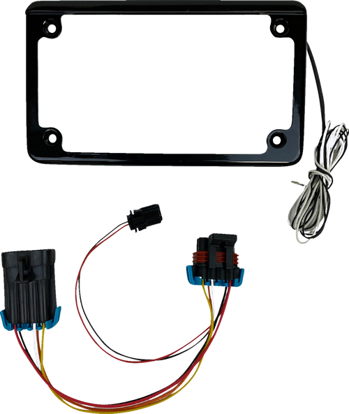 Open Box CUSTOM DYNAMICS CD-LPF-RZR2 Lighted License Plate Frame - Gloss Black - RZR XP - Gloss Black RZR XP