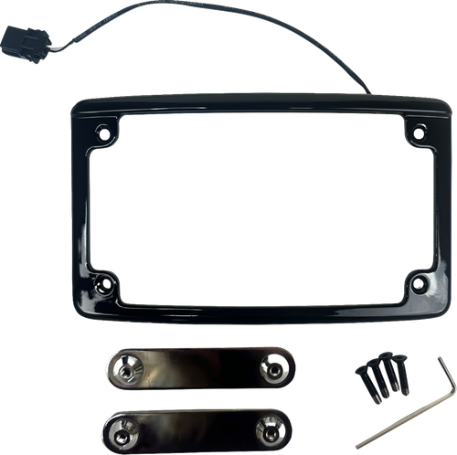 Open Box CUSTOM DYNAMICS LPF-RAD-23CVO-B License Plate Frame - LED - Black - LED Black