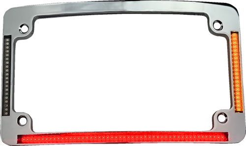 Open Box CUSTOM DYNAMICS TF05-2026-C License Plate Frame - All-In-One Auxiliary - LED - Chrome - All-In-One Auxiliary LED Chrome