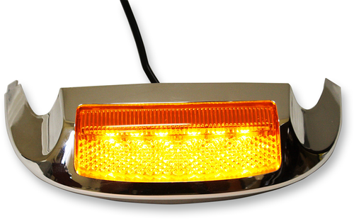 Open Box CUSTOM DYNAMICS GEN-FT-AA Led Front Fender Tip - Amber LED/Amber Lens - Chrome - Amber LED/Amber Lens Chrome