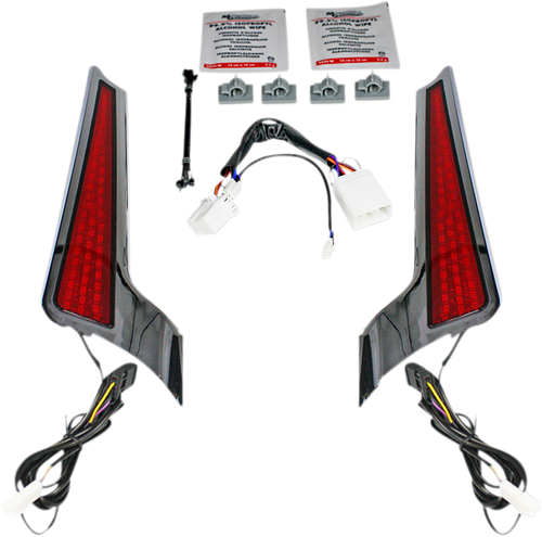 Open Box CUSTOM DYNAMICS CD-FASCIA-HD-RC Fascia LED Light Panels - Chrome/Red
