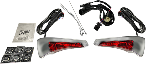 Open Box CUSTOM DYNAMICS CD-TPBR-14BCMRC Sequential Tour Pak Seat Back Rest LED Lights - Chrome/Red - CVO - Chrome/Red CVO