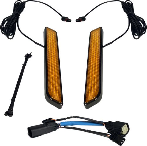 Open Box CUSTOM DYNAMICS CD-FORK-SS6-AB LED Fork Light - Amber - Black - Amber Black