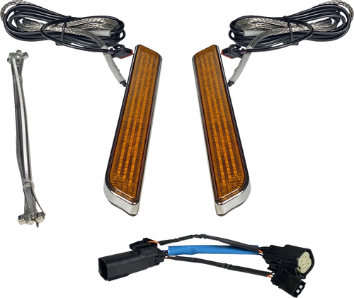 Open Box CUSTOM DYNAMICS CD-FORK-SS6-AC LED Fork Light - Amber - Chrome - Amber Chrome