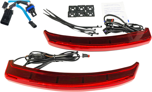 Open Box CUSTOM DYNAMICS CD-INDBAG-SWP-R Saddle Bag Lights - Red Lens - Indian - Red Lens Indian