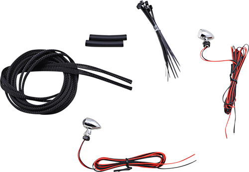 Open Box CUSTOM DYNAMICS CD-MICRO-R-C Micro Turn Signals - Red -Chrome
