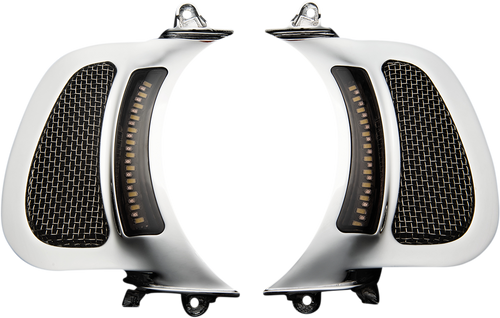 Open Box CUSTOM DYNAMICS CD-RG-V-AW2-C LED Vent Insert - Amber/White - Chrome w/ Stainless Mesh - Amber/White Chrome w/ Stainless Mesh