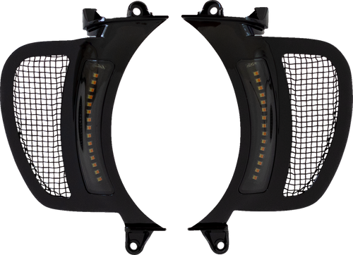 Open Box CUSTOM DYNAMICS CD-RG-V-AW2-BB LED Vent Insert - Amber/White - Black w/ Black Mesh - Amber/White Black w/ Black Mesh