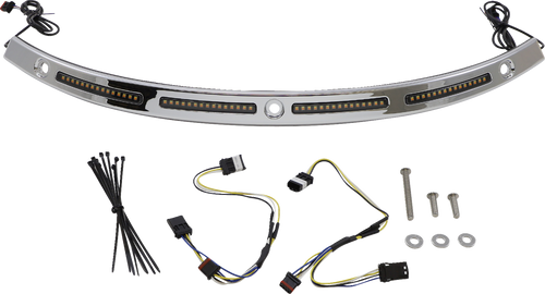 Open Box CUSTOM DYNAMICS CD-WT2-SEQ-14-C Windshield Trim - Sequential Turn Signals - Chrome - Sequential Turn Signals Chrome
