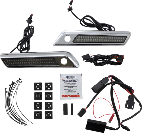 Open Box CUSTOM DYNAMICS CD-SBL-DC-SC Latch Light - Saddlebag - Dual Color - Smoke - Chrome - Saddlebag Dual Color Smoke Chrome