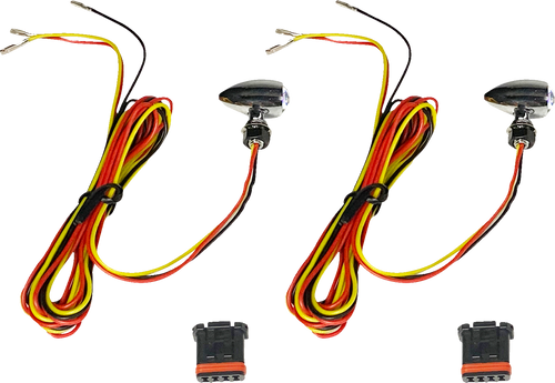 Open Box CUSTOM DYNAMICS CD-MICRO-AR2-C Micro Bullet Turn Signals - LED - Amber/Red- Chrome - LED Amber/Red- Chrome