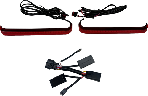 Open Box CUSTOM DYNAMICS CD-LP-2026-R Saddlebag Lights - Low Profile - Red LEDs - Red Lens - Low Profile Red LEDs Red Lens