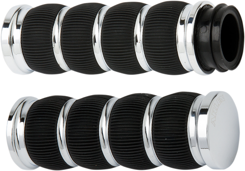 ARLEN NESS 07-312 Fusion Ring Leader Grips - Cable - Chrome - Cable Chrome