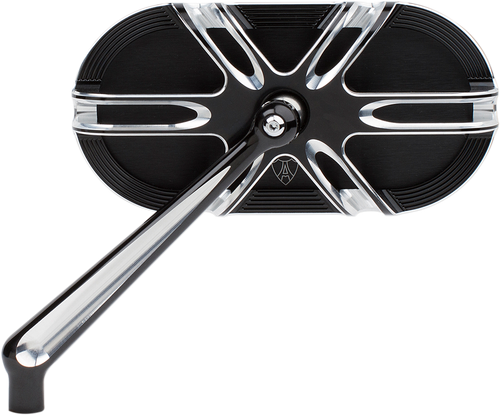 ARLEN NESS 13-164 Mirror - Side View - Caged Series/Deep Cut - Black - Left - Side View Caged Series/Deep Cut Black Left