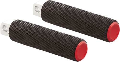 ARLEN NESS 07-955 Passenger Knurled Foot Pegs - Red - FL/FX '18-'25 - Red FL/FX '18-'25