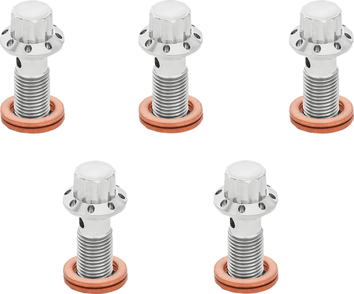 ARLEN NESS 300-854 Banjo Bolt 5-Pack - 3/8"-24 - Polished - 3/8"-24 Polished