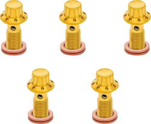 ARLEN NESS 300-862 Banjo Bolt 5-Pack - M10x1.25 - Gold - M10x1.25 Gold