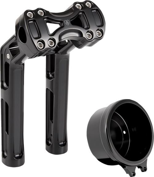 Open Box ARLEN NESS 520-073 Wayback Risers - 10" - Softail - 4" Round Gauge - Black - 10" Softail 4" Round Gauge Black