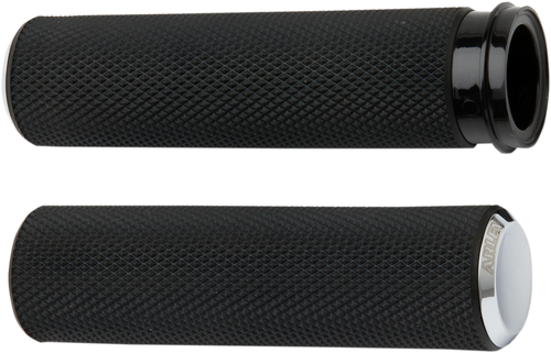 Open Box ARLEN NESS 07-324 Knurled Grips - Cable - Chrome - Cable Chrome